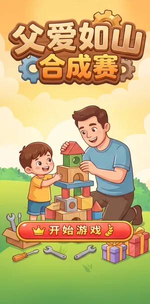 父爱如山合成赛亲子协作搭积木温馨时光共成长