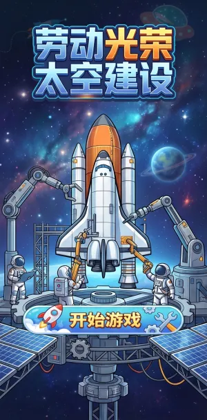 劳动光荣太空建设宇航员与机械臂协同打