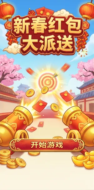 新春红包大派送红火迎新年金炮轰鸣送福