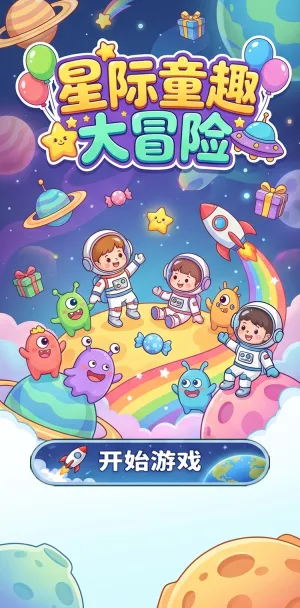 星际童趣大冒险萌趣宇航员与外星小伙