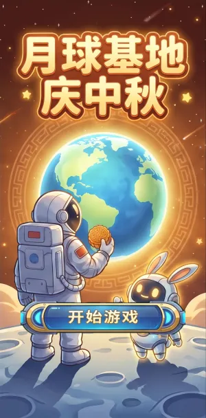 月球基地庆中秋宇航员与玉兔共赏明月手
