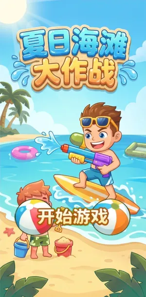 夏日海滩大作战沙滩水枪大战童趣无限