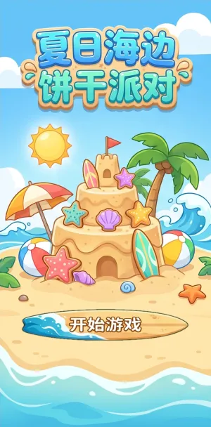 夏日海边饼干派对沙滩上的甜蜜冒险用饼