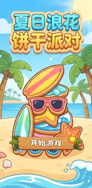 夏日浪花饼干派对沙滩上的甜蜜冲浪派对