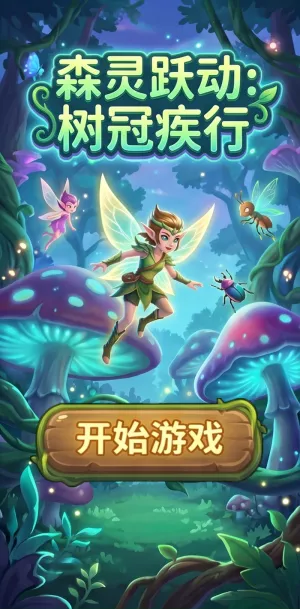 森灵跃动树冠疾行奇幻森林冒险启程精