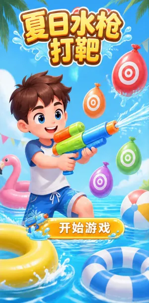 夏日水枪打靶