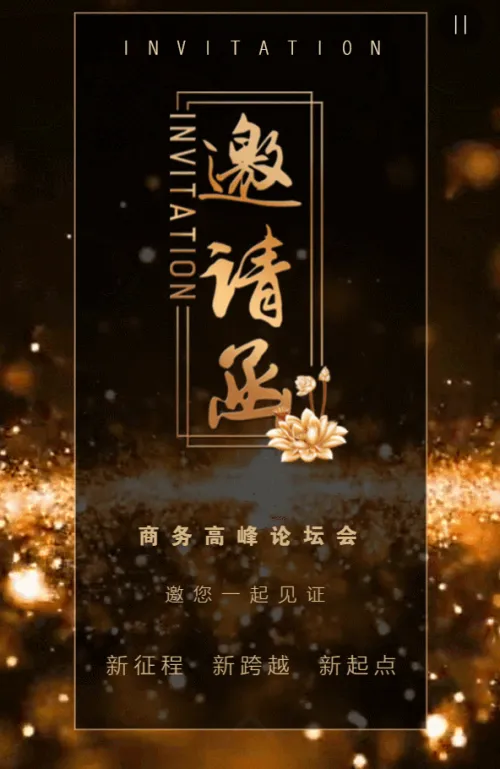 动态简约高端黑金峰会邀请函