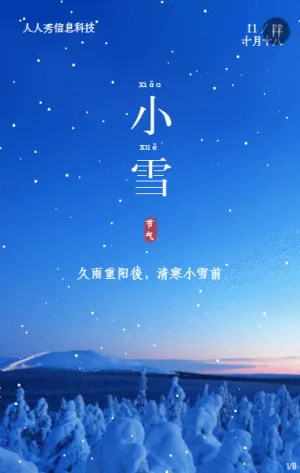 藍(lán)色寫實(shí)唯美風(fēng)格二十四節(jié)氣小雪企業(yè)宣傳