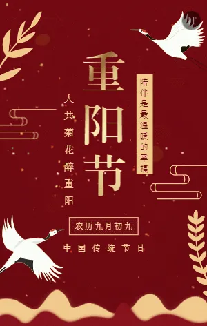 红金色重阳节企业祝福宣传模板