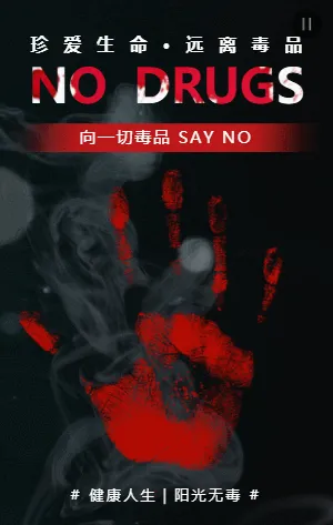 红黑色珍爱生命远离毒品宣传倡议书