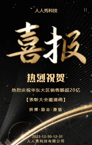 商务风企业年度销售战报喜报