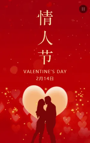 红金简约浪漫情人节表白相册情侣恋爱纪念相册