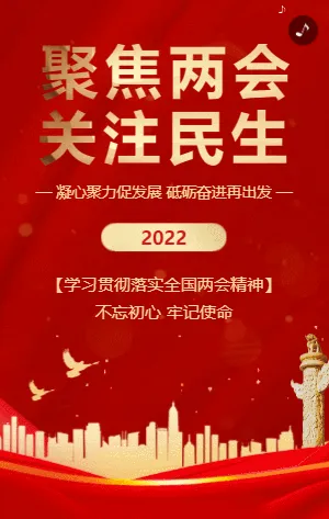 红金聚焦两会关注民生知识宣传介绍模板