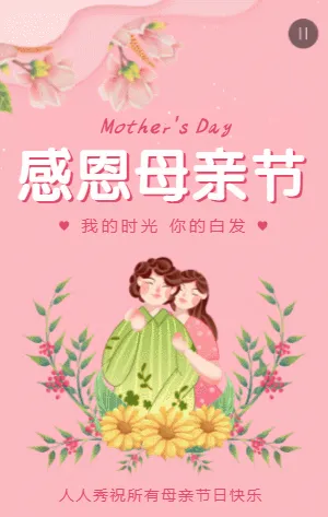 粉色清新插画感恩母亲节宣传祝福相册