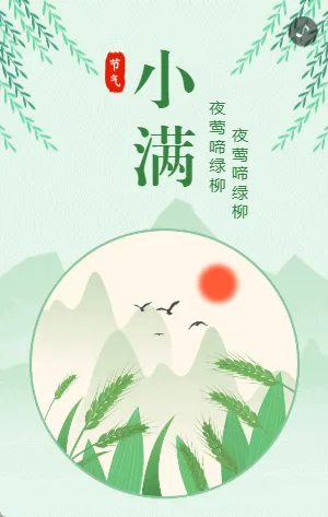 绿色简约小满二十四节气宣传模板