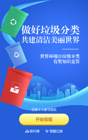 藍(lán)色扁平漸變風(fēng)格政府組織世界環(huán)境日知識答題活動