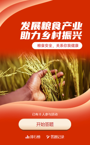 紅色寫實(shí)唯美風(fēng)格政府組織全國糧食安全宣傳周知識答題活動