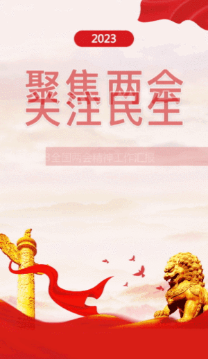 红色全国两会工作报告工作总结宣传模板