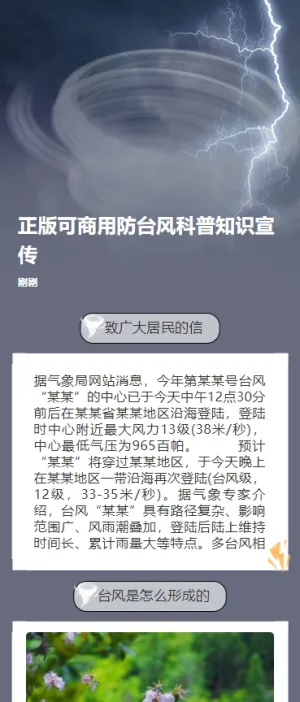 正版可商用防台风科普知识宣传