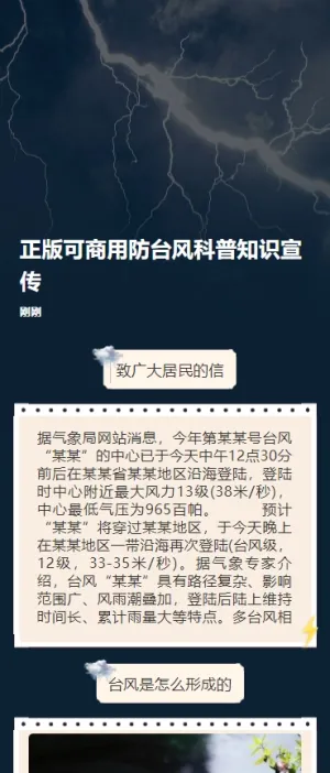正版可商用防台风科普知识宣传