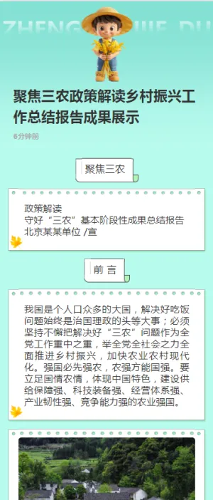 聚焦三农政策解读乡村振兴工作总结报告成果展示