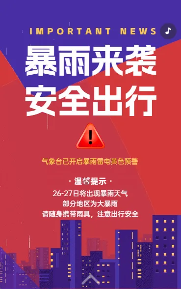 暴雨来袭 安全出行