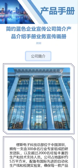 简约蓝色企业宣传公司简介产品介绍手册业务宣传画册
