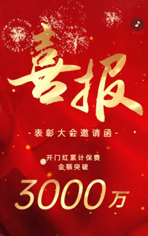表彰大会邀请函企业喜报公司业绩战报公司销售喜报
