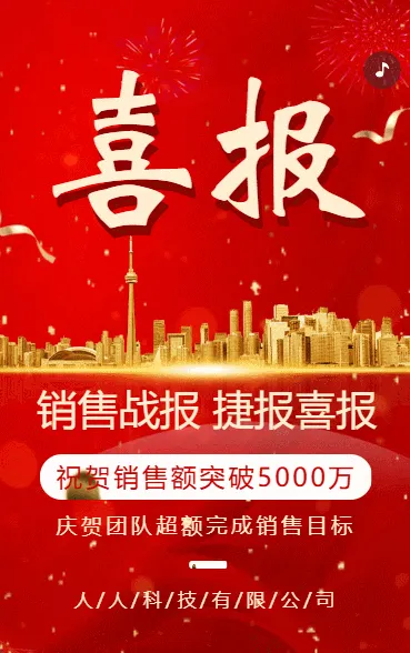喜报贺报公司战报销售捷报战报