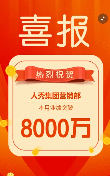 企业年终喜报业绩战报庆祝宣传