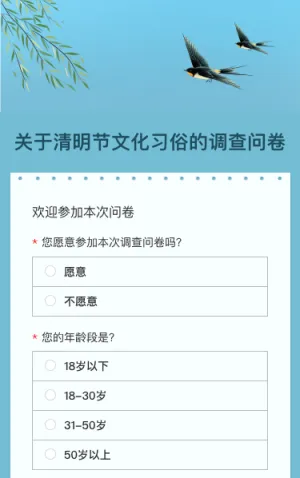 关于清明节文化习俗的调查问卷