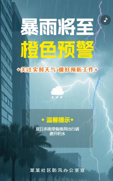天气暴雨来袭安全防范