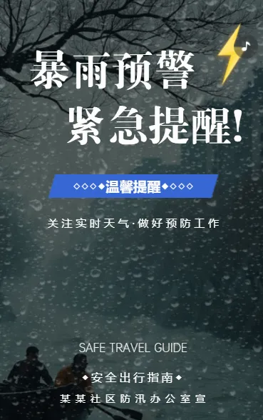 雷雨预警安全出行指南物业公司温馨提示