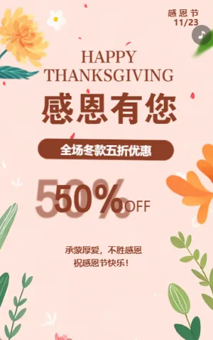 感恩节品牌活动大促销