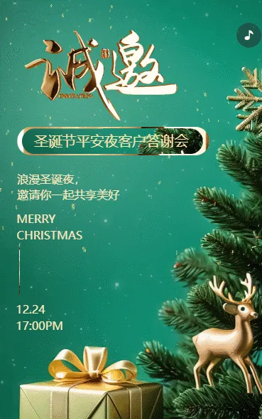 圣诞节平安夜企业会议商务会议邀请函