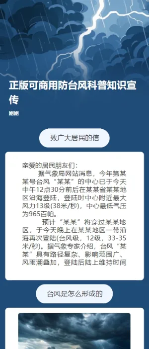 正版可商用防台风科普知识宣传