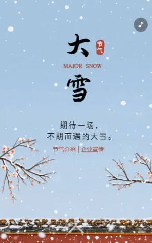 二十四節(jié)氣大雪節(jié)氣介紹企業(yè)宣傳