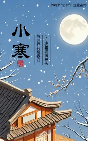 小寒传统节气介绍企业祝福宣传
