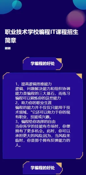 职业技术学校编程IT课程招生简章