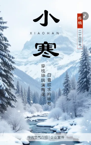小寒节气企业祝福宣传简约