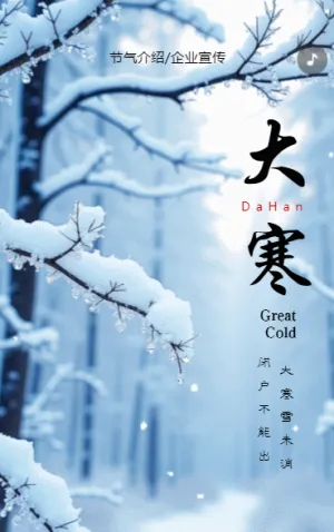 简约大寒节气介绍企业宣传