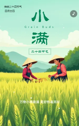 清新小满节气企业宣传