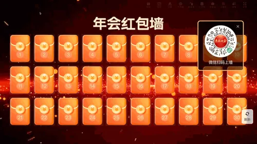 红色高端年终表彰大屏红包墙