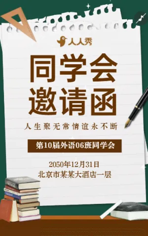 同学会邀请函同学录聚会相册毕业同学录