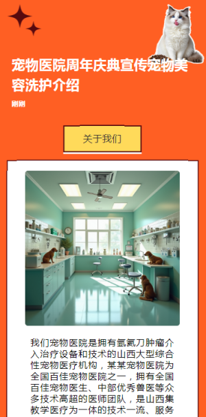 寵物醫(yī)院周年慶典宣傳寵物美容洗護(hù)介紹