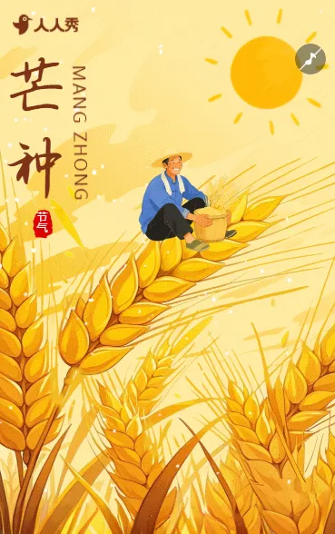 二十四节气芒种节气祝福贺卡节日宣传