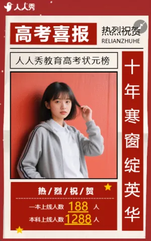 高考喜報(bào)祝賀耕耘結(jié)碩果金榜祝賀祝福