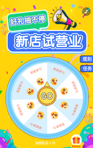 新店試營業(yè)，好禮抽不停抽獎活動
