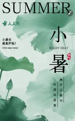 清新小暑二十四节气知识宣传企业介绍