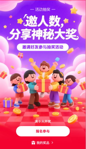 邀請好友分享神秘大獎